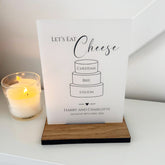 Classic Personalised Cheese Sign Wedding Party Event - Opaque Acrylic
